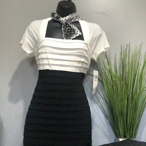 TWO -TONED  RUFFLE DRESS